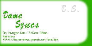 dome szucs business card